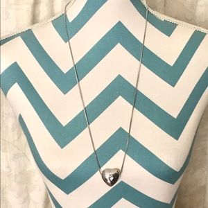 Princess House Silver Heart Necklace w Crystal